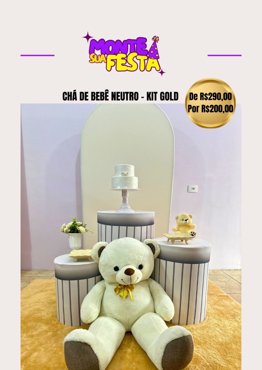 Chá de Bebe Baby Neutro - Kit Gold - Monte sua festa 