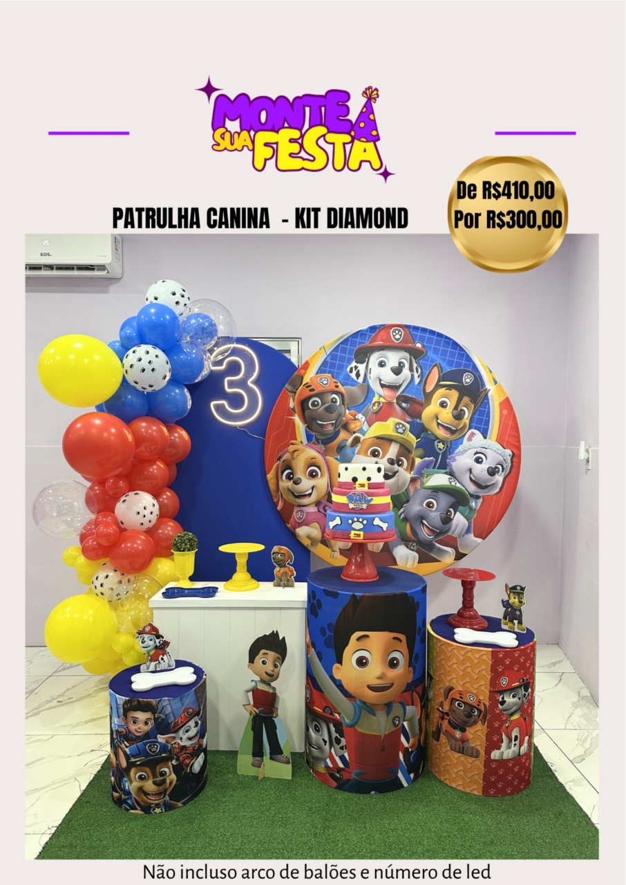Patrulha Canina - Kit Diamond - Monte sua festa 
