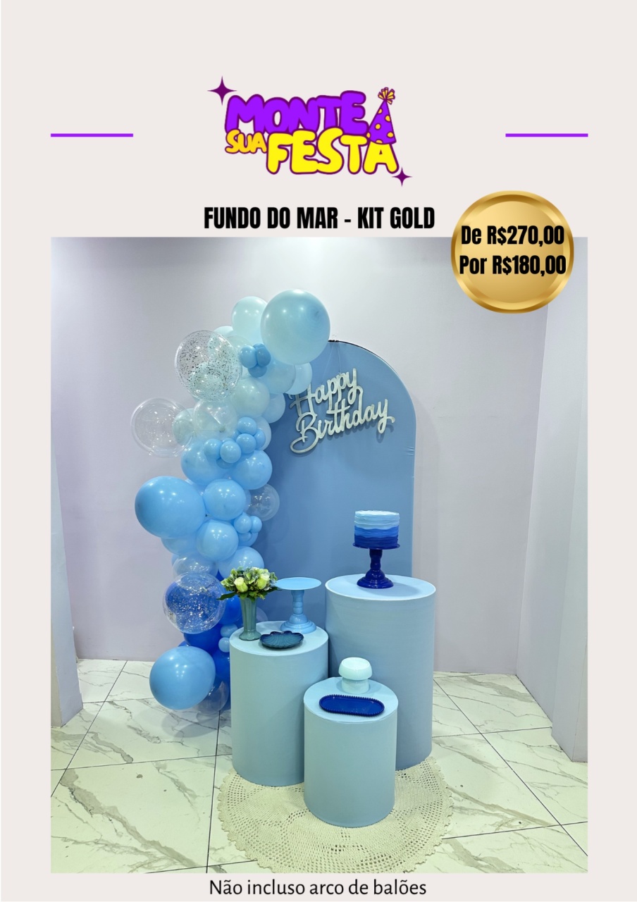 Fundo Do Mar Adulto - Kit Gold - Monte sua festa 