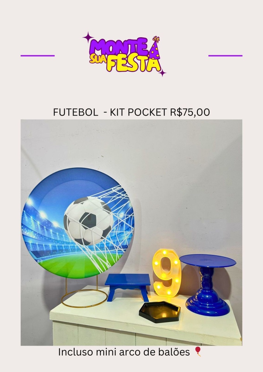 Futebol - Kit Pocket - Monte sua festa 