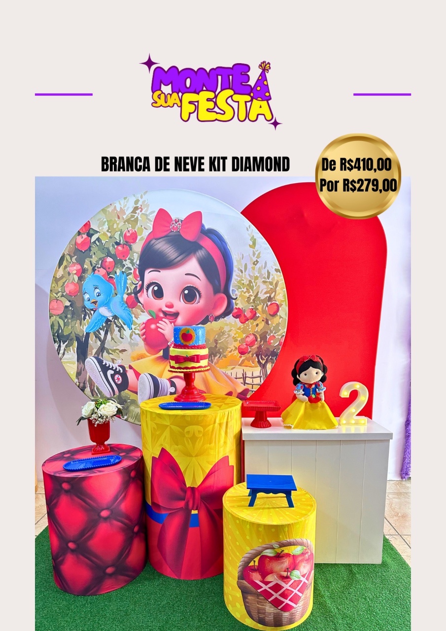 Branca de Neve Baby - Kit Diamond - Monte sua festa 