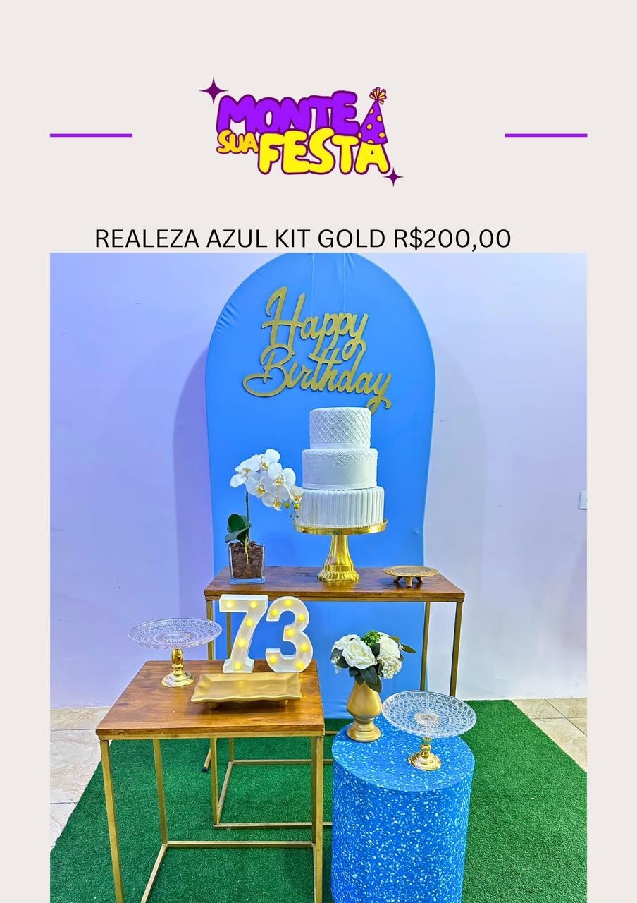 Realeza Azul Adulta - Kit Gold  - Monte sua festa 