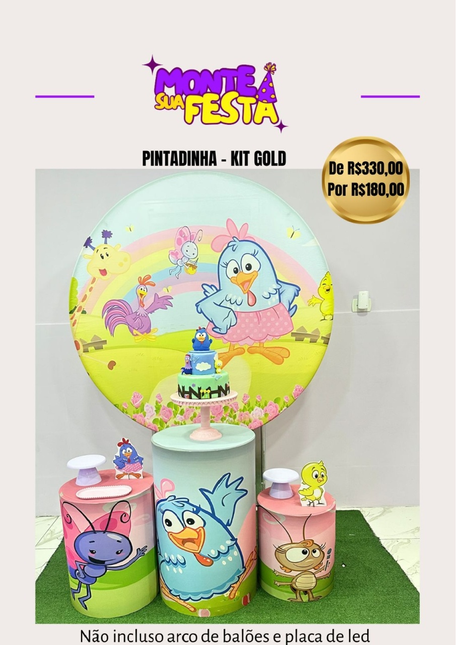 Galinha Pintadinha Menina - Kit Gold - Monte sua festa 