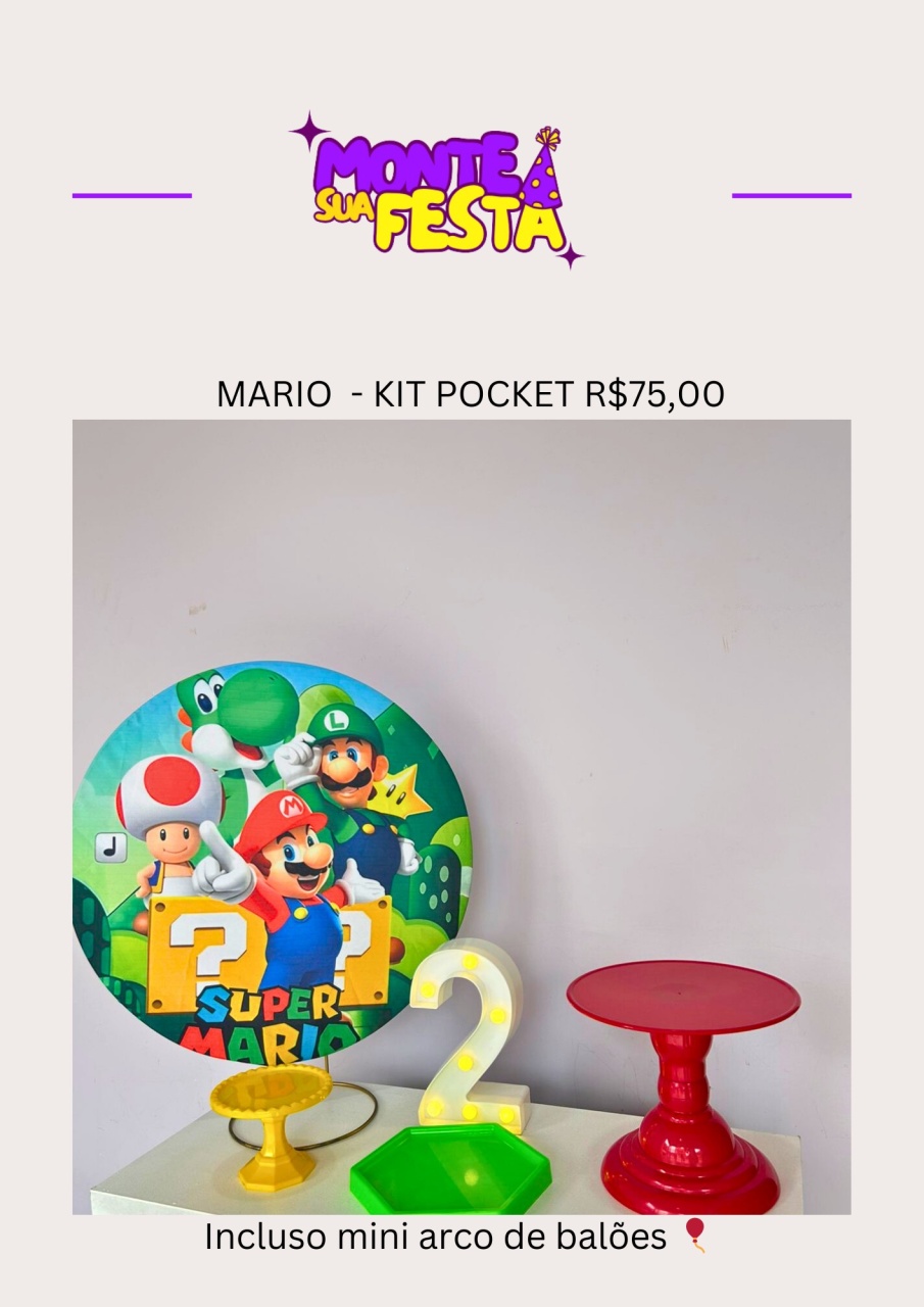 Super Mario - Pocket  - Monte sua festa 
