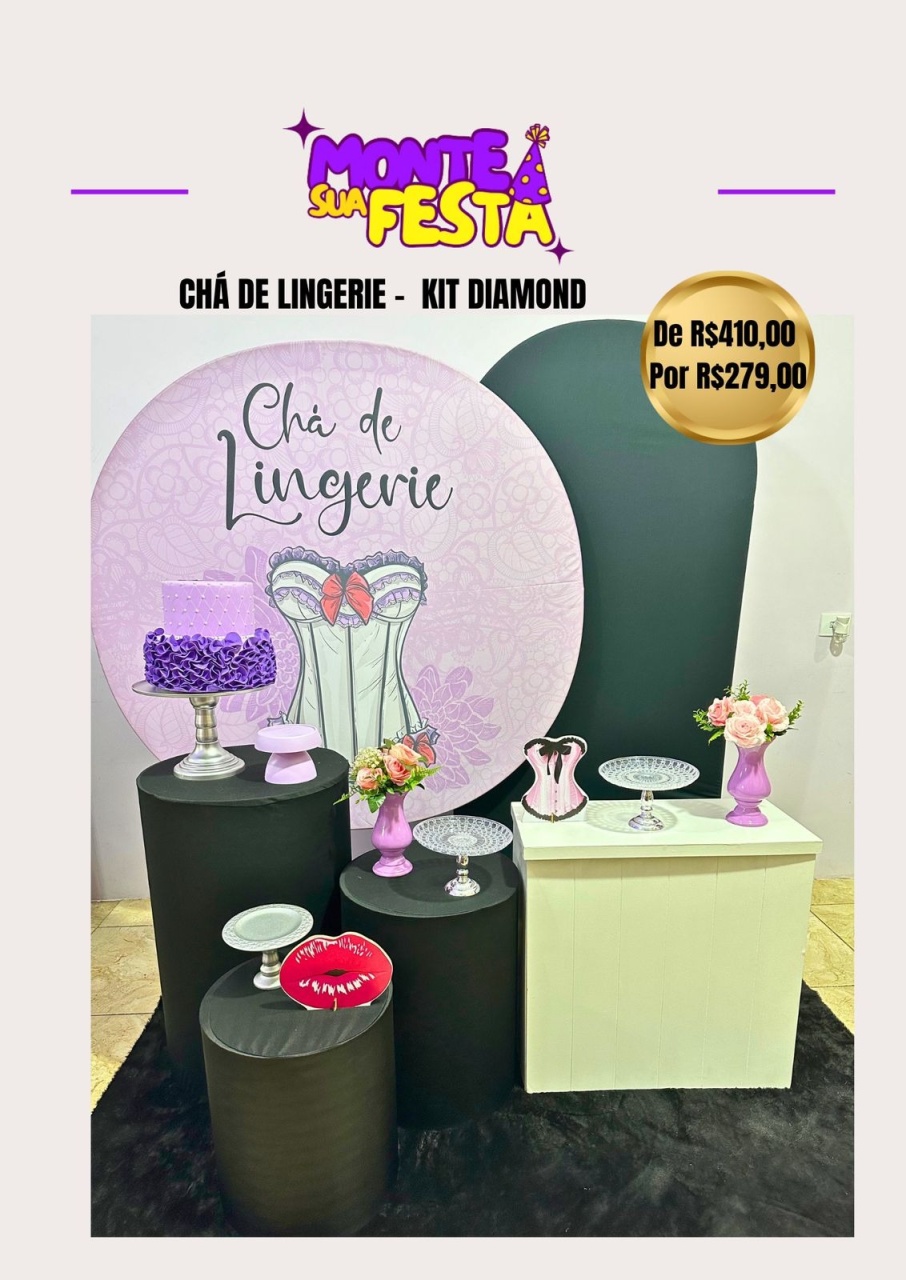 Chá de Lingerie - Kit Diamond - Monte sua festa 