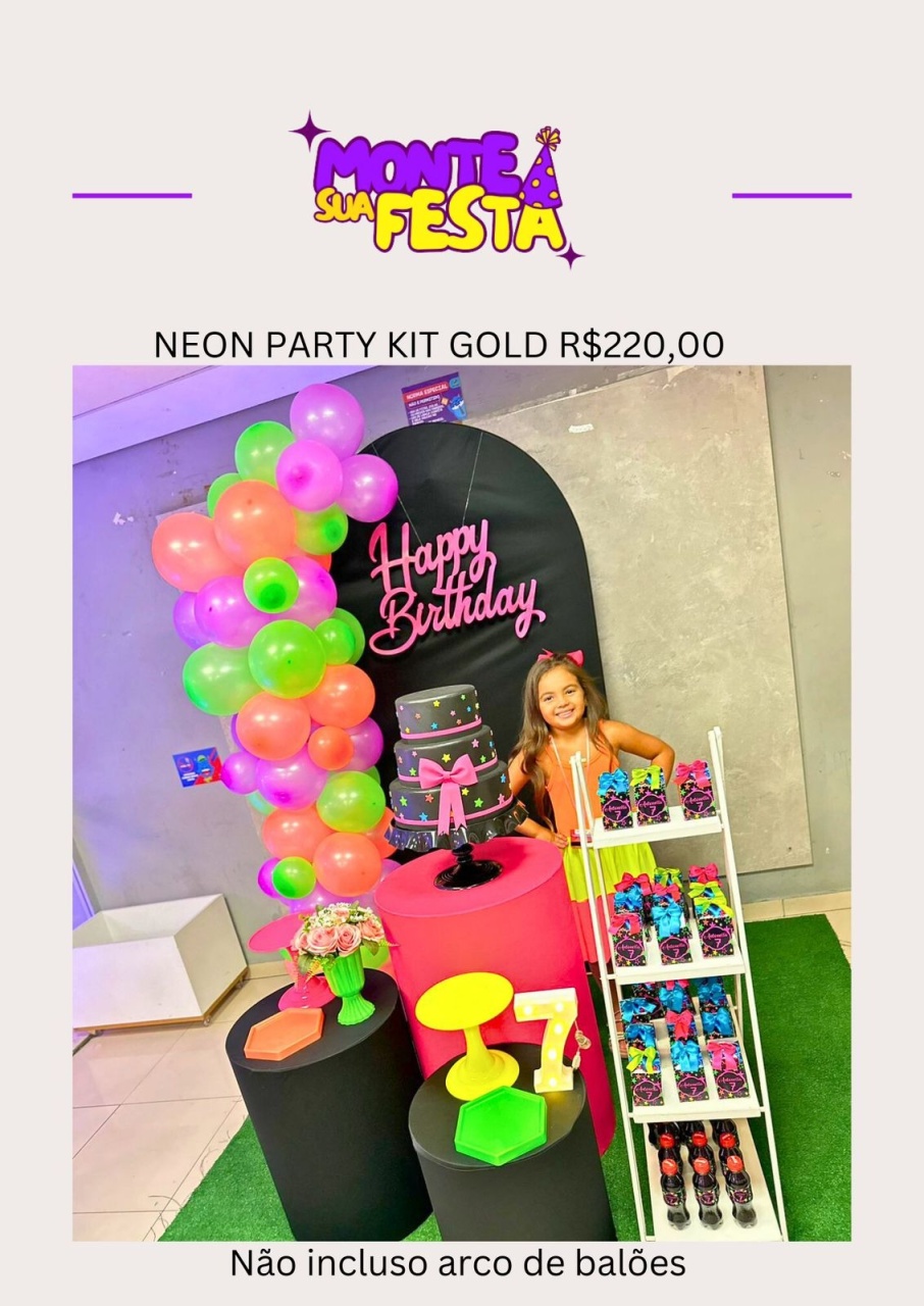 Neon Party - Kit Gold  - Monte sua festa 