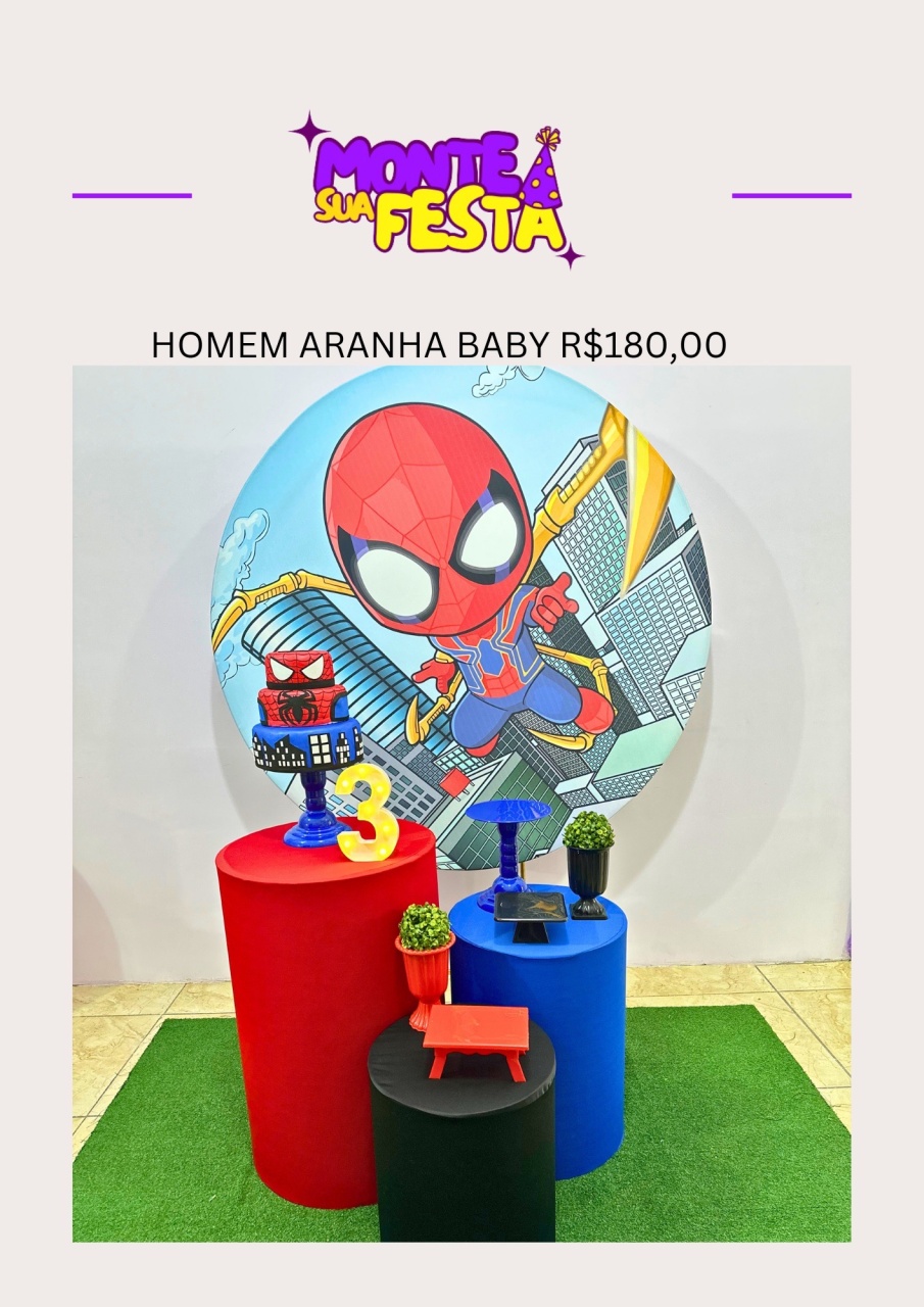 Homem Aranha Baby - Kit Gold  - Monte sua festa 