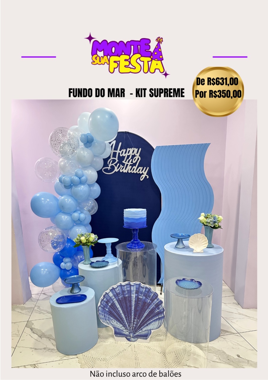 Fundo Do Mar Adulto - Kit Supreme - Monte sua festa 