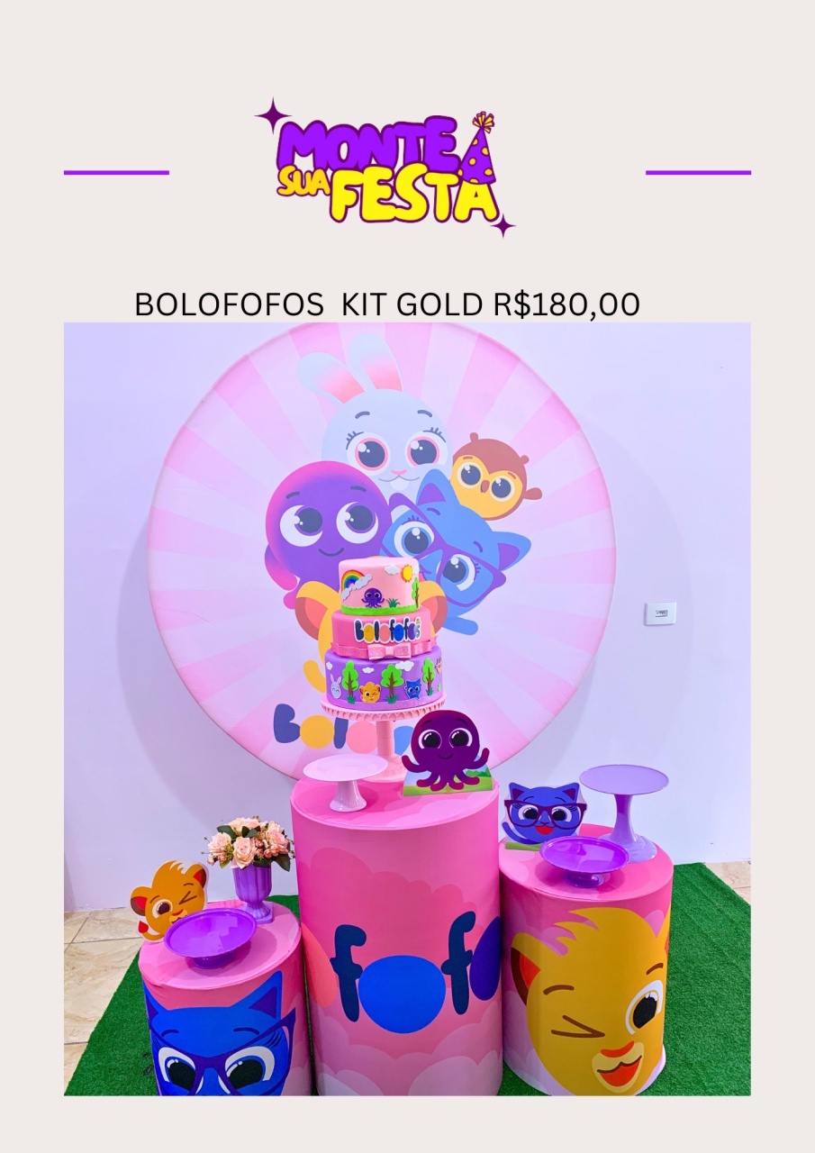 Bolofofos Menina - Kit Gold - Monte sua festa 
