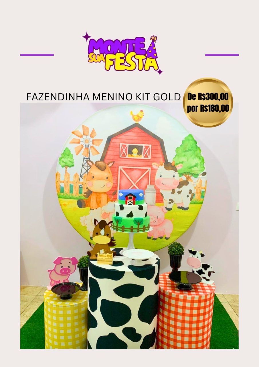 Fazendinha Menino - Kit Gold - Monte sua festa 