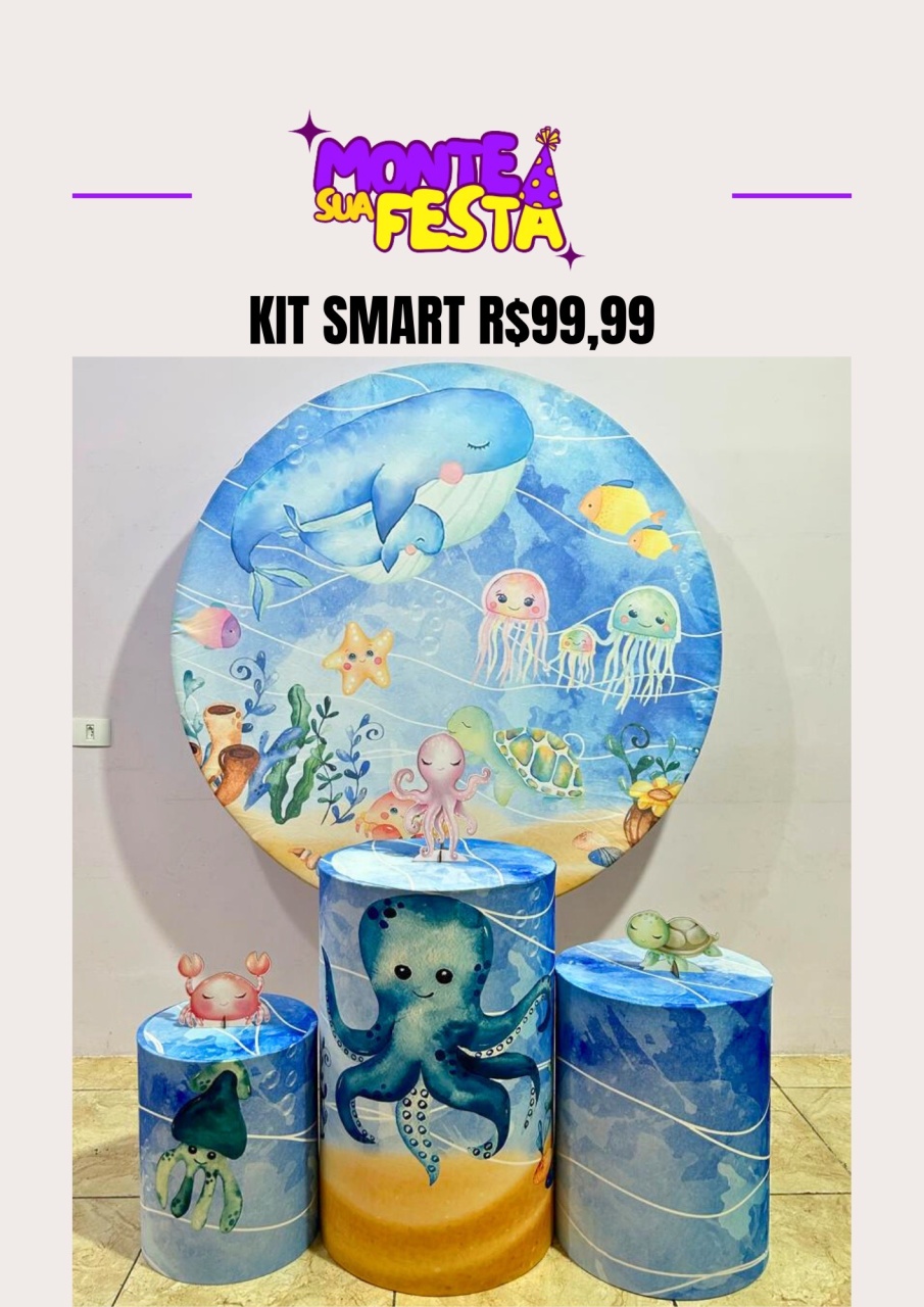 Fundo Do Mar Menino - Kit Smart - Monte sua festa 