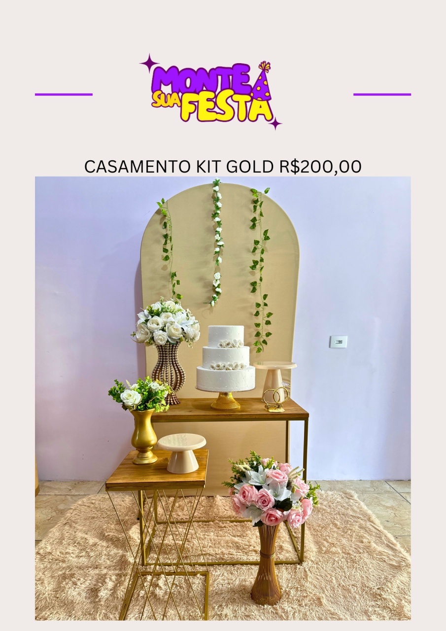 Casamento 1 - Kit Gold  - Monte sua festa 