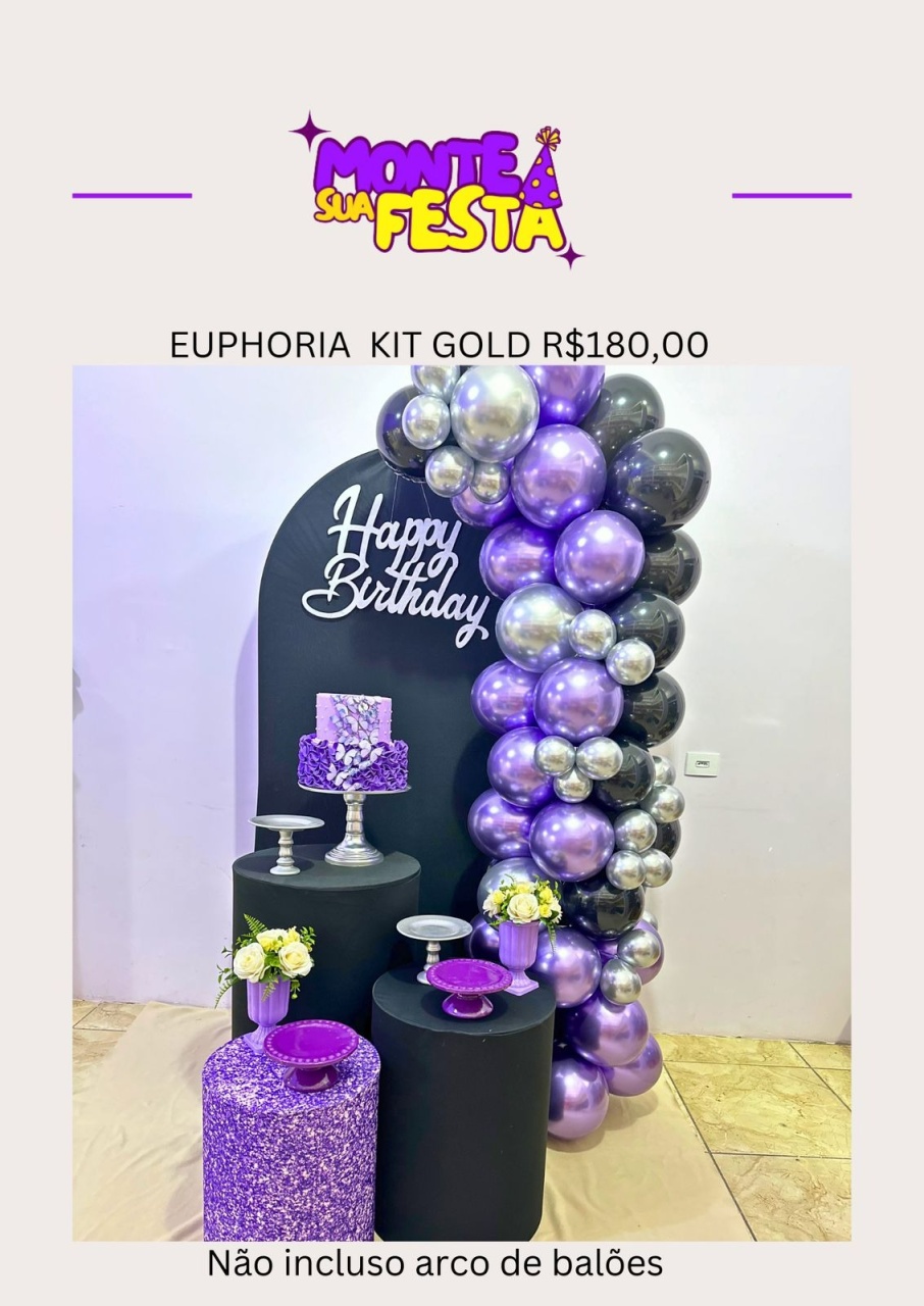Euphoria Adulta - Kit Gold  - Monte sua festa 