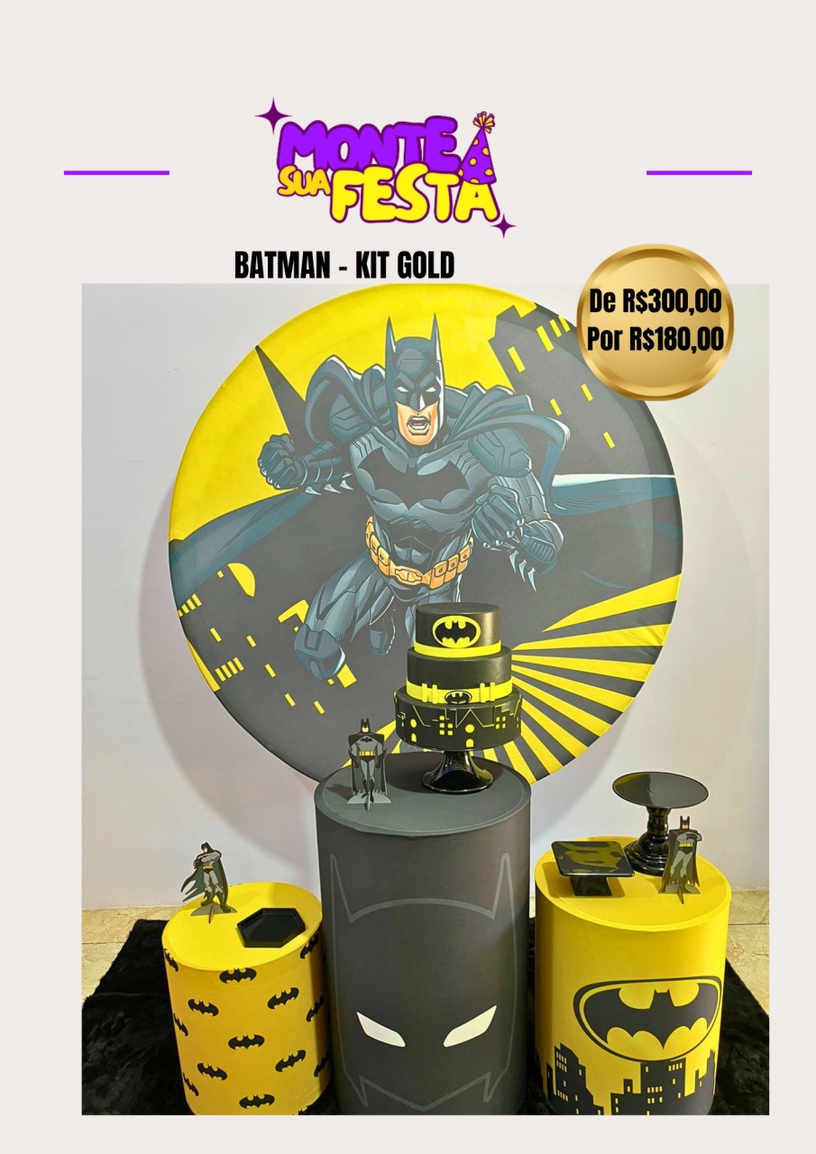 Batman - Kit Gold  - Monte sua festa 