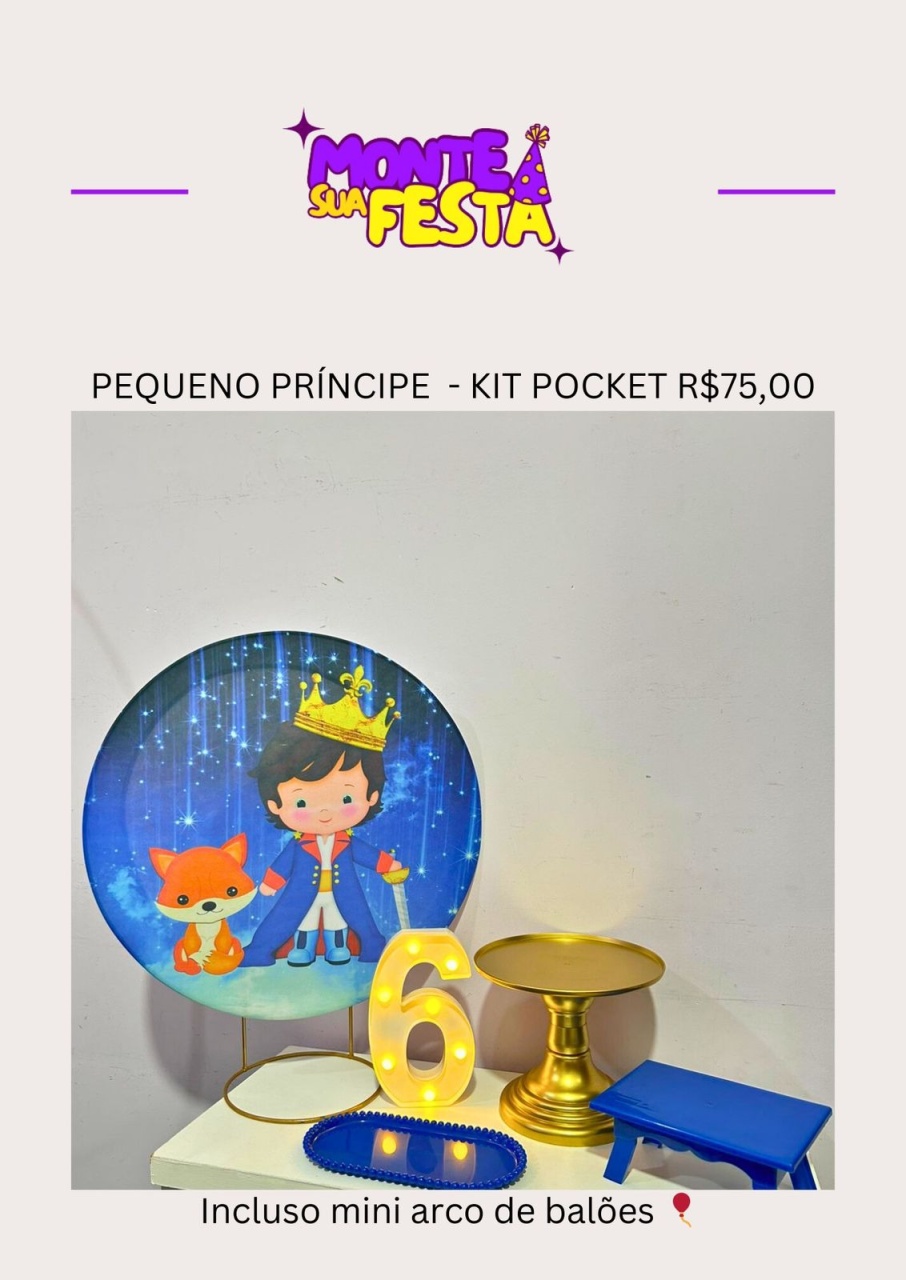 Pequeno Príncipe - Kit Pocket  - Monte sua festa 