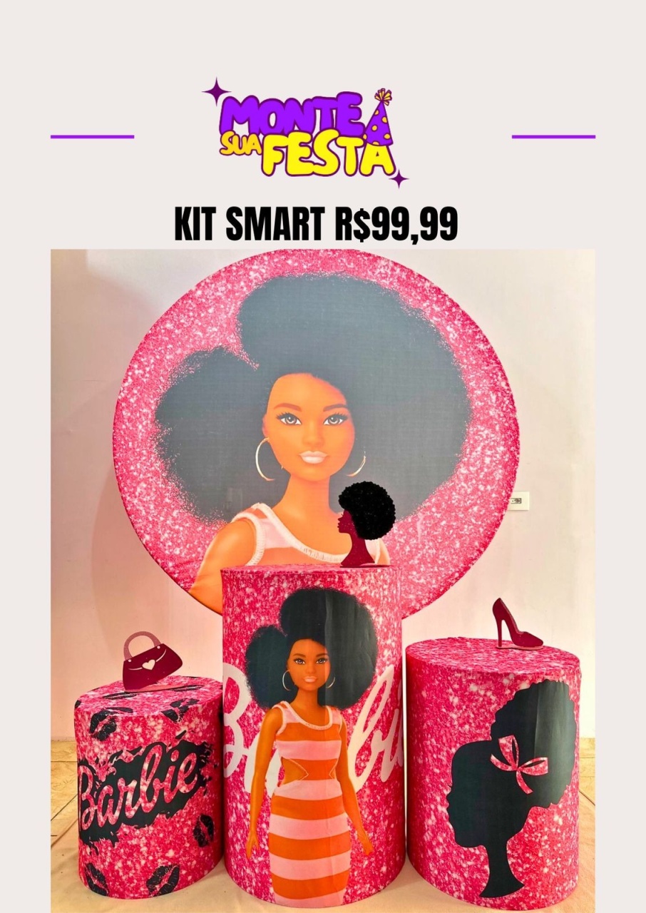 Barbie Negra - Kit Smart  - Monte sua festa 