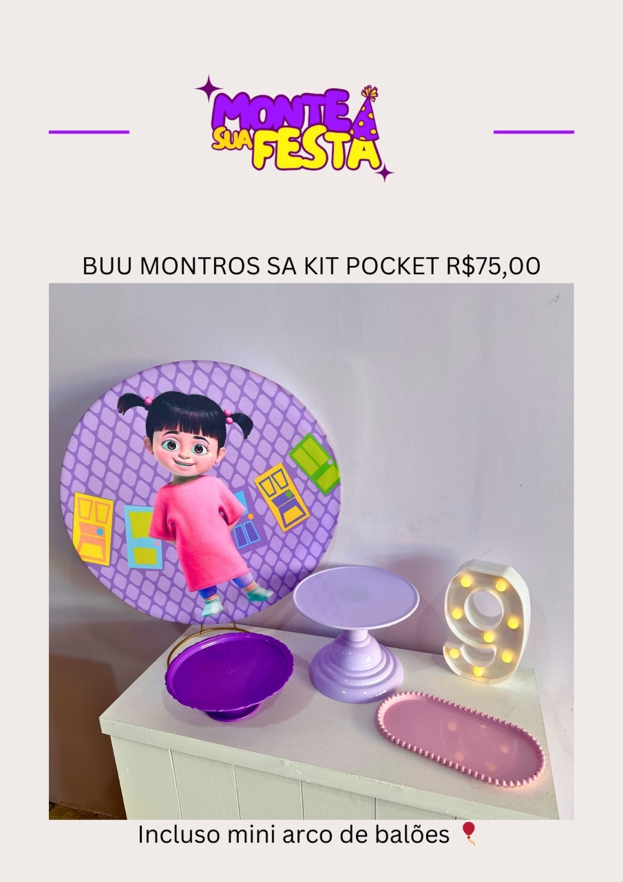 Monstro S.a - Kit Pocket  - Monte sua festa 