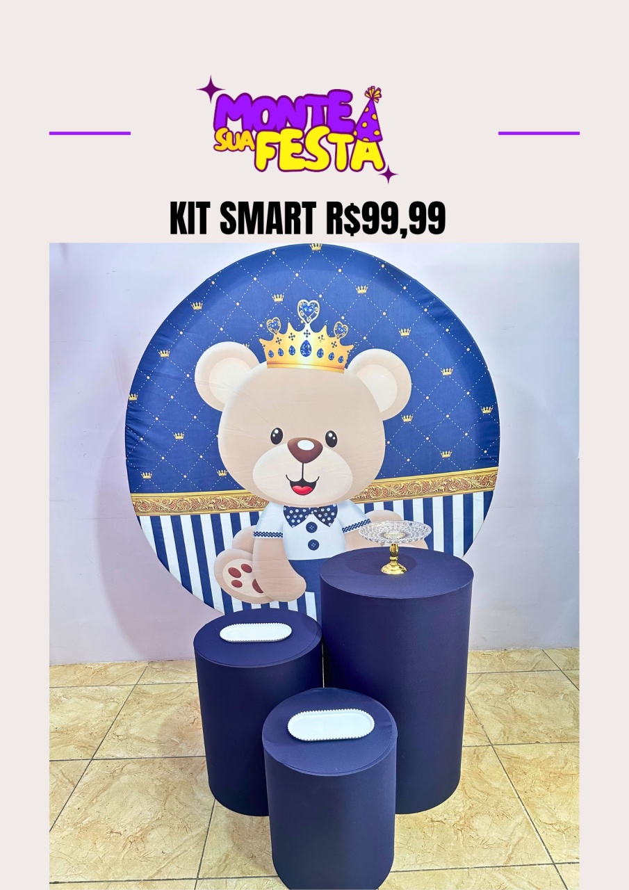 Chá de Bebê Ursinho Realeza - Kit Smart - Monte sua festa 