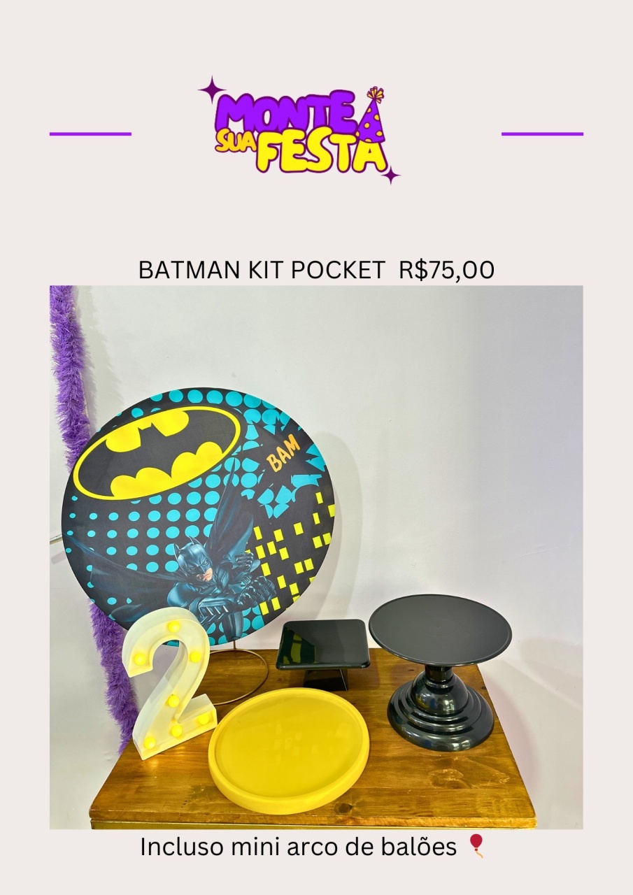 Batman - Kit Pocket  - Monte sua festa 