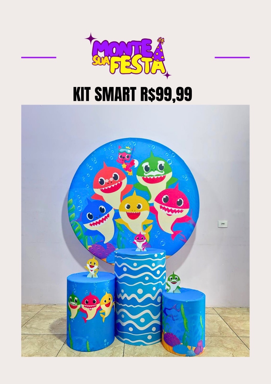 Baby Shark - Kit Smart - Monte sua festa 