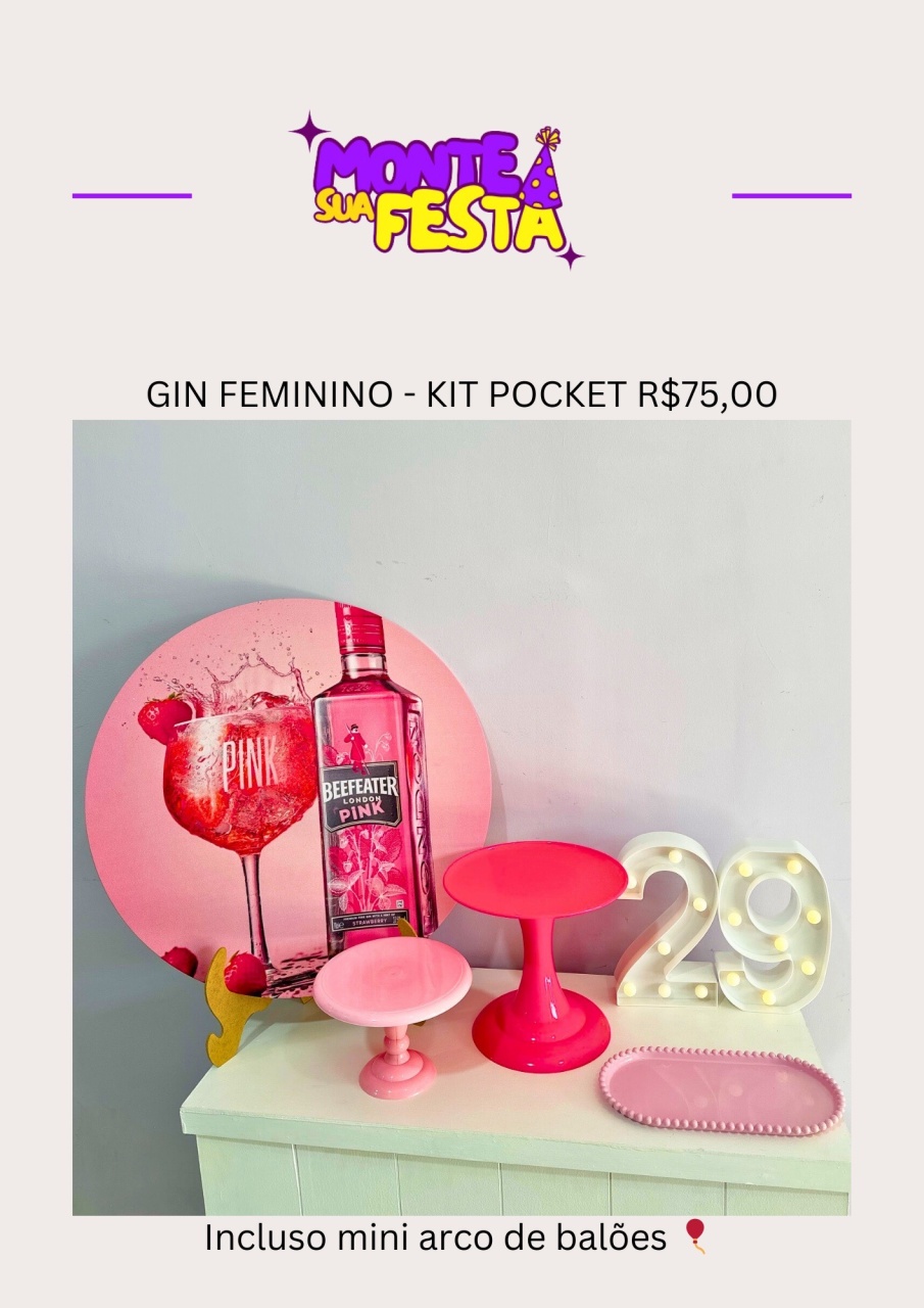 Gin - Kit Pocket Adulta  - Monte sua festa 