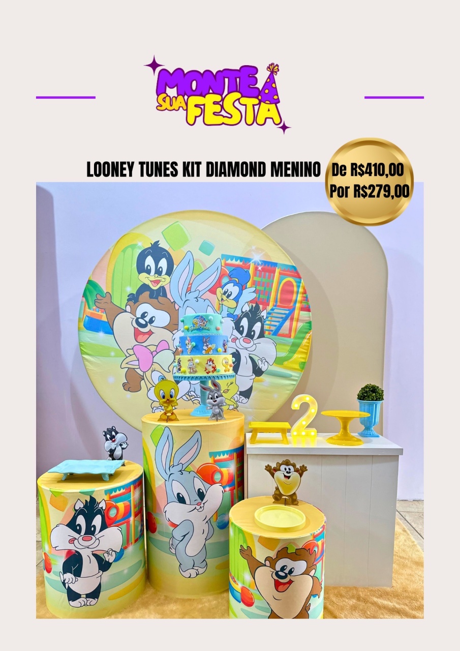 Baby Looney Tunes - Kit Diamond  - Monte sua festa 