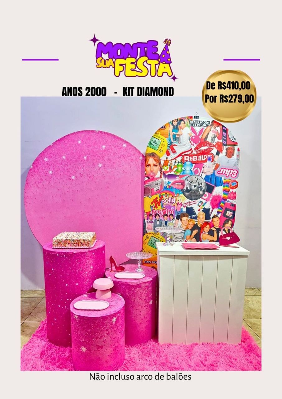 Anos 2000 - Kit Diamond - Monte sua festa 