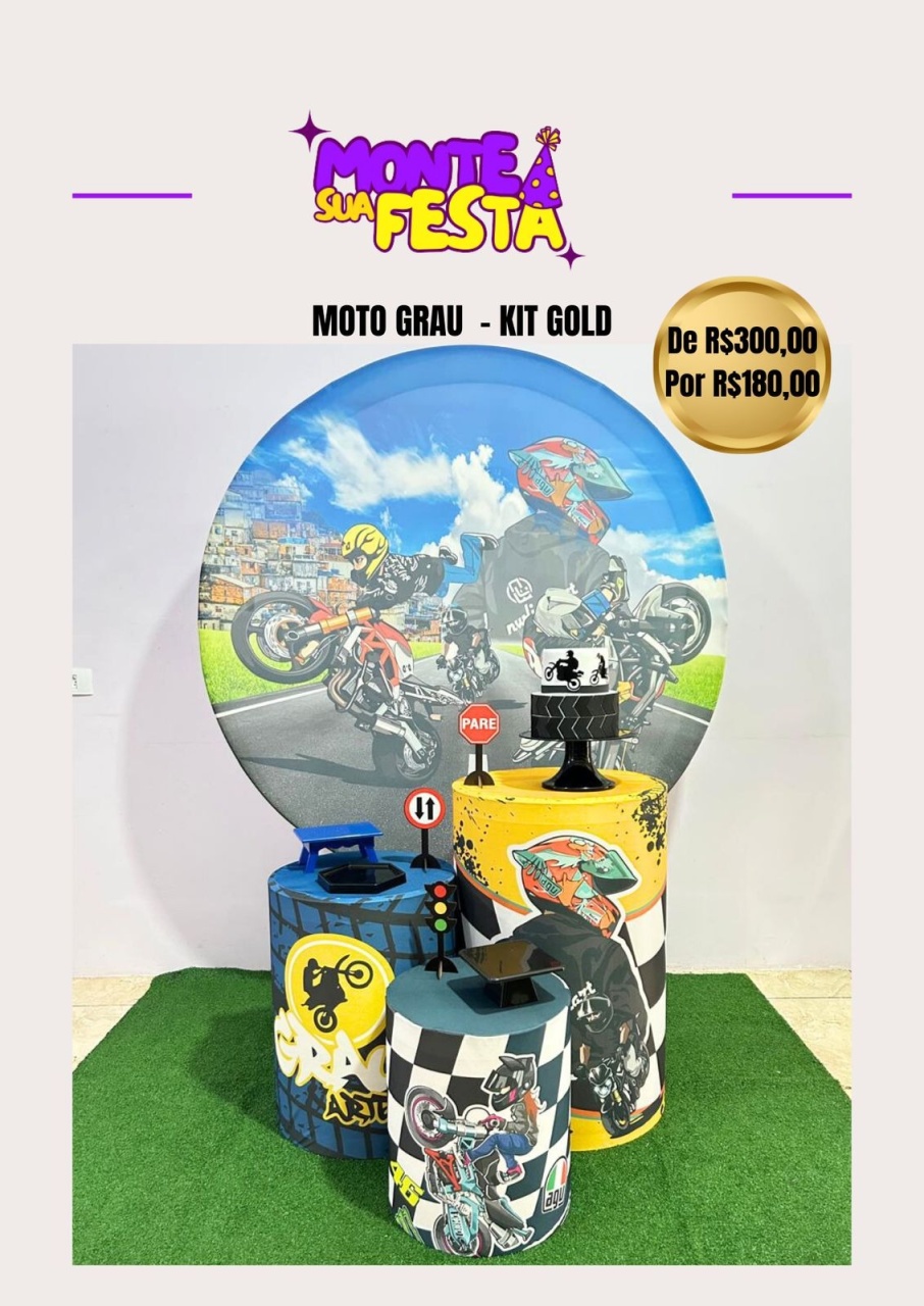 Motocicleta - Kit Gold  - Monte sua festa 