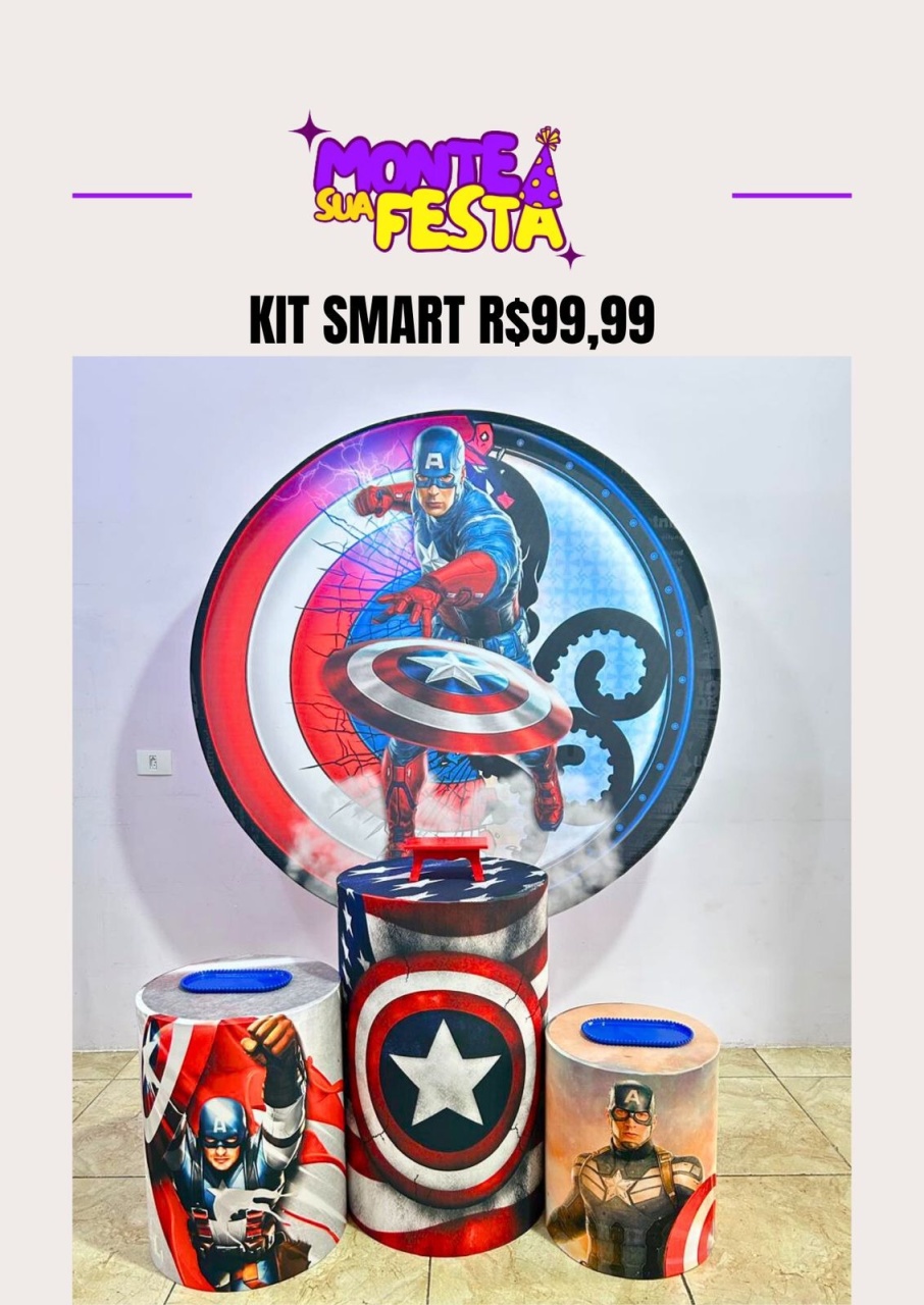 Capitão América - Kit Smart  - Monte sua festa 