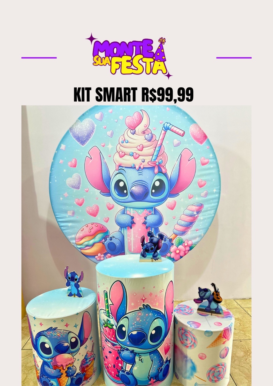  Stitch - Kit Smart  - Monte sua festa 