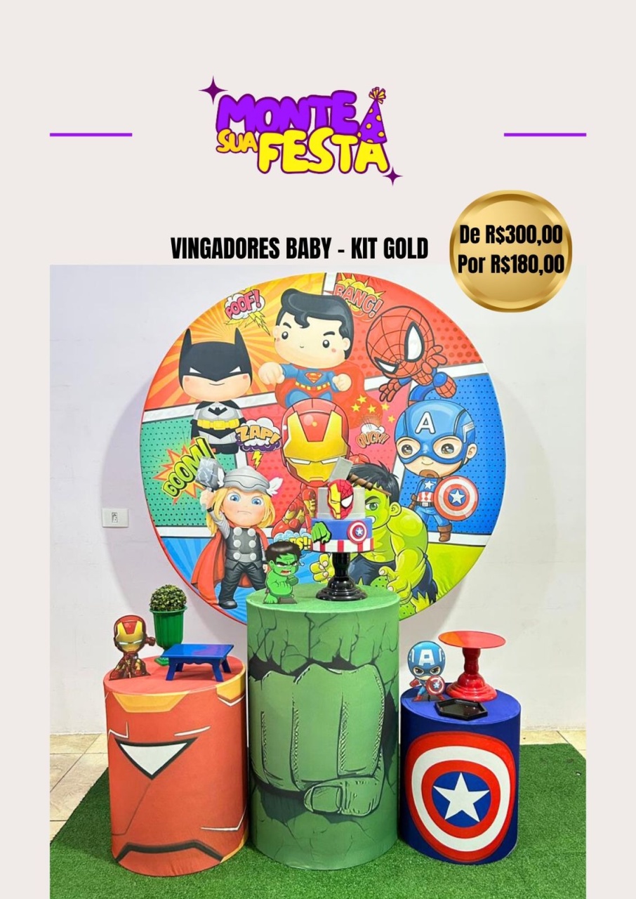 Vingadores Baby  - Kit Gold  - Monte sua festa 