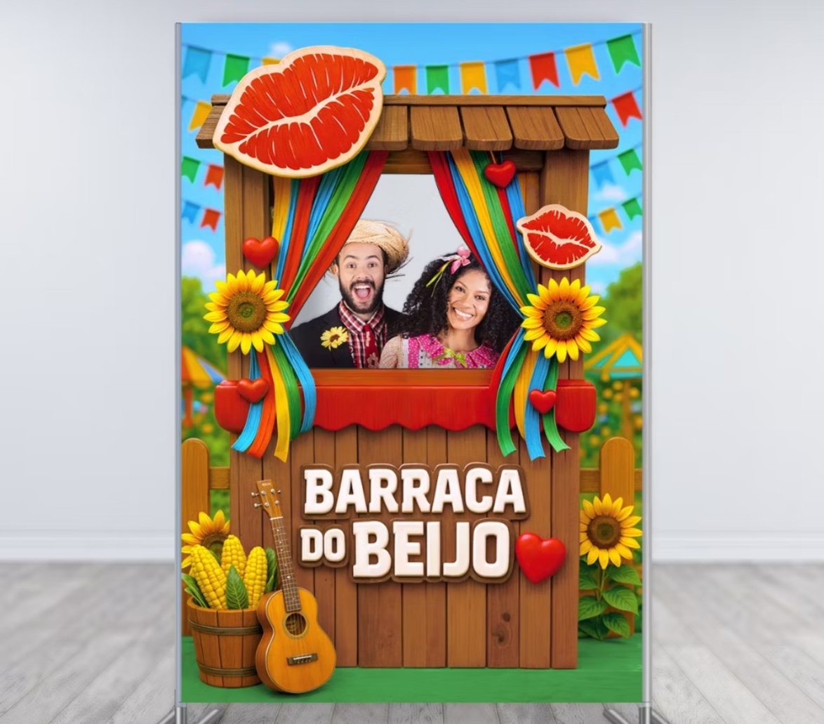 Painel Instagramavel - Barraca Do Beijo 💋 - Festa Junina - Monte sua festa 