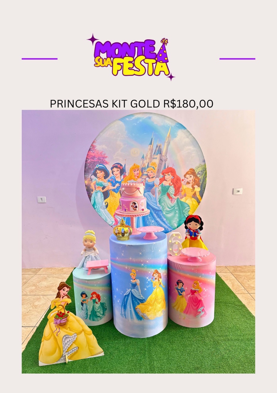 Princesas - Kit Gold  - Monte sua festa 