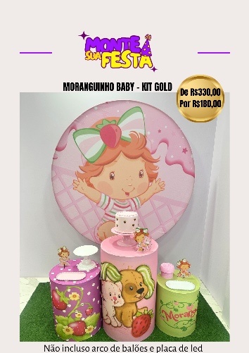 Moranguinho Baby - Kit Gold  - Monte sua festa 