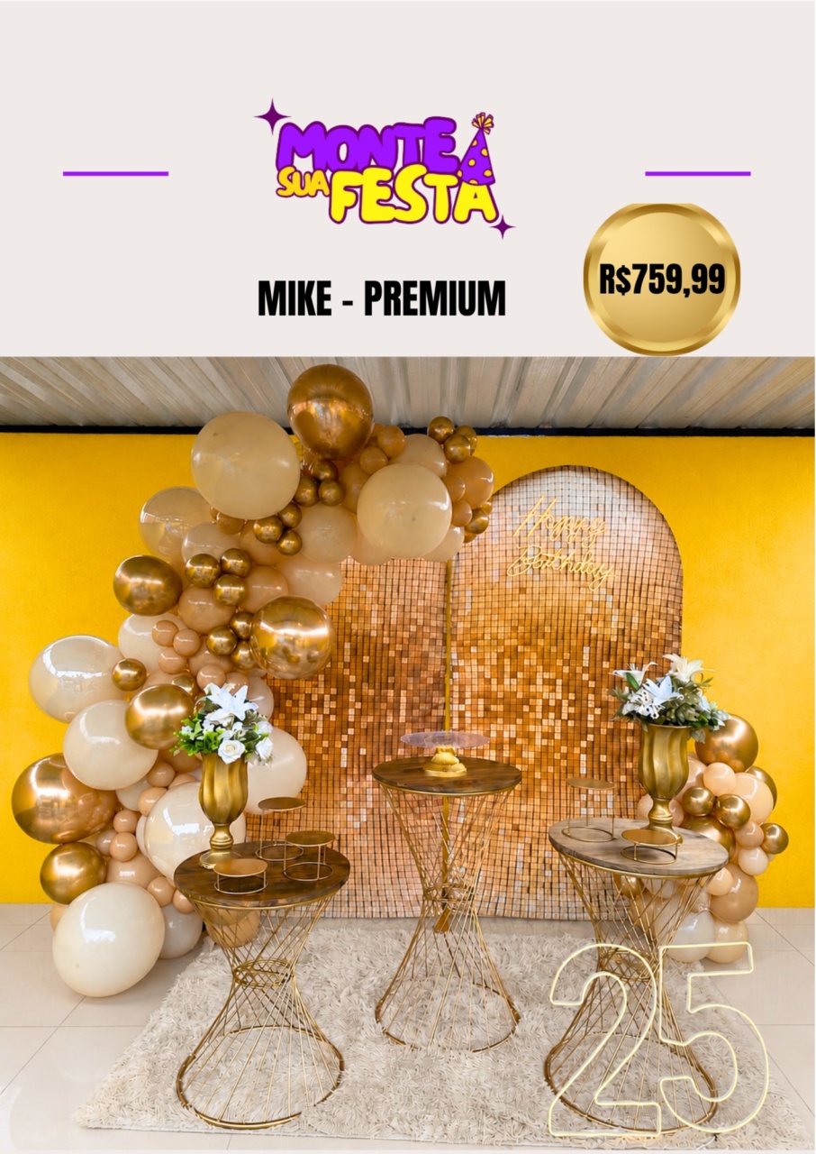 Mike Decoração Adulta - Montagem - Monte sua festa 