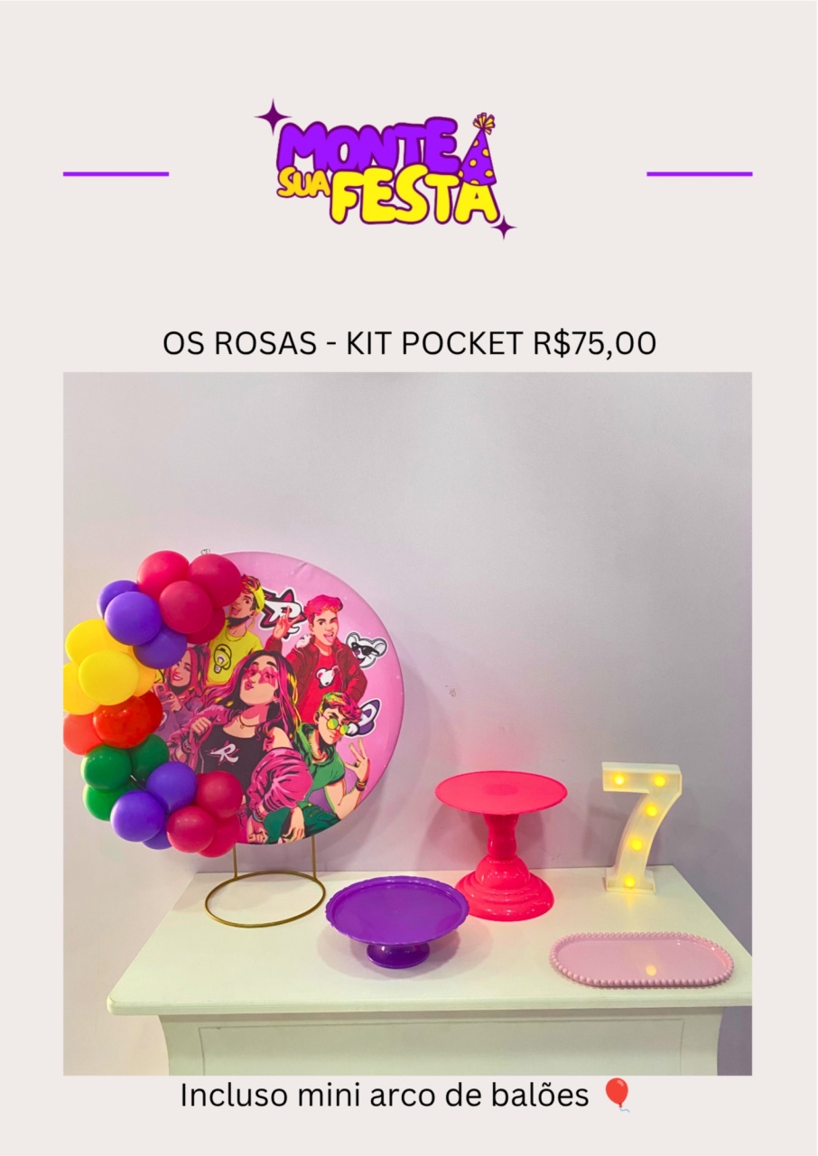 Os Rosa - Kit Pocket Feminino 2 - Monte sua festa 