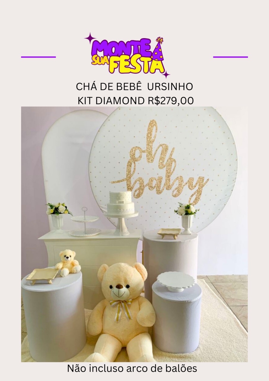 Chá de Bebê Oh Baby - Kit Diamond - Monte sua festa 