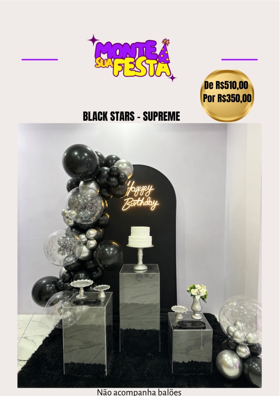 Black Star - Decoração Adulta - Monte sua festa 
