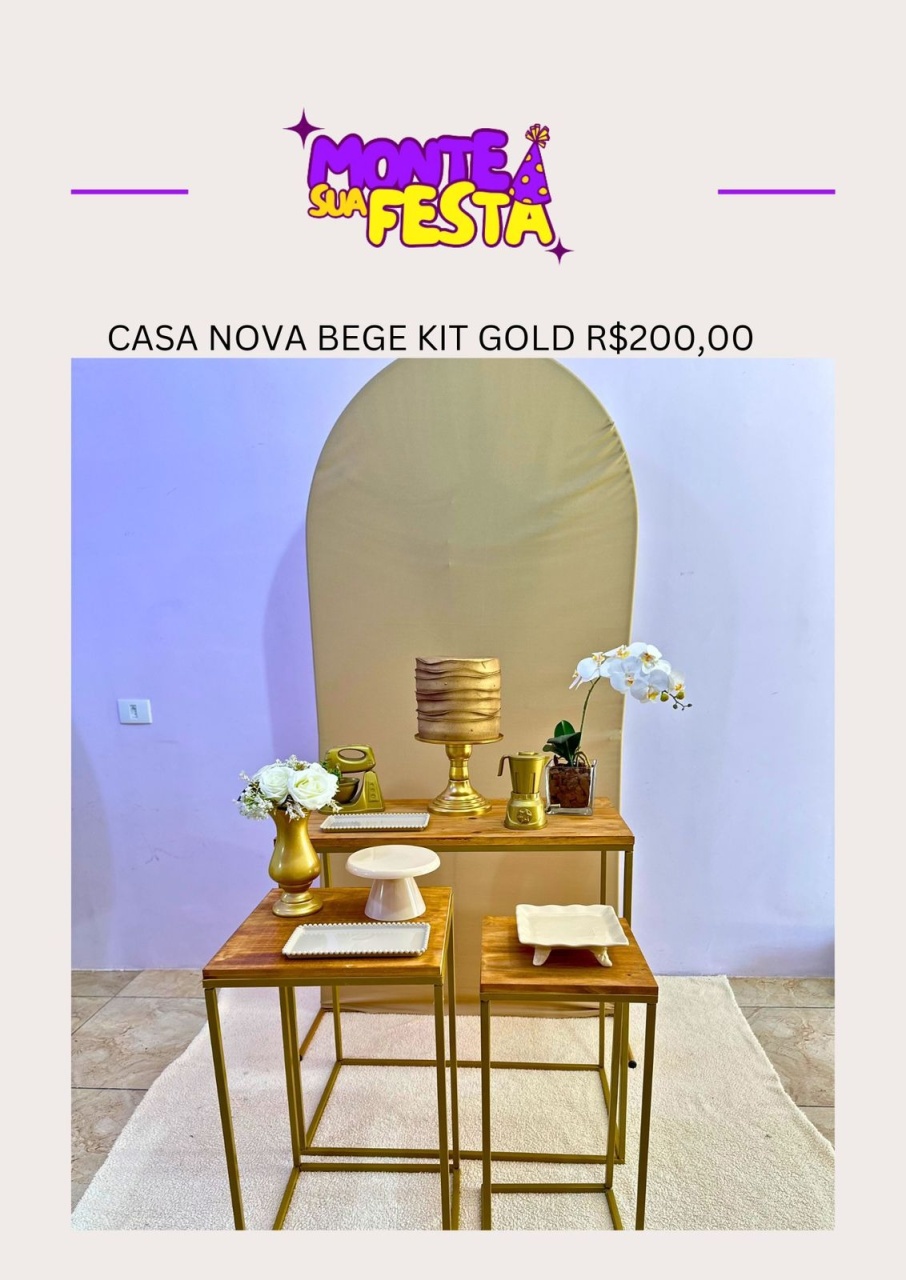 Chá de Casa Nova 3.0  - Kit Gold - Monte sua festa 