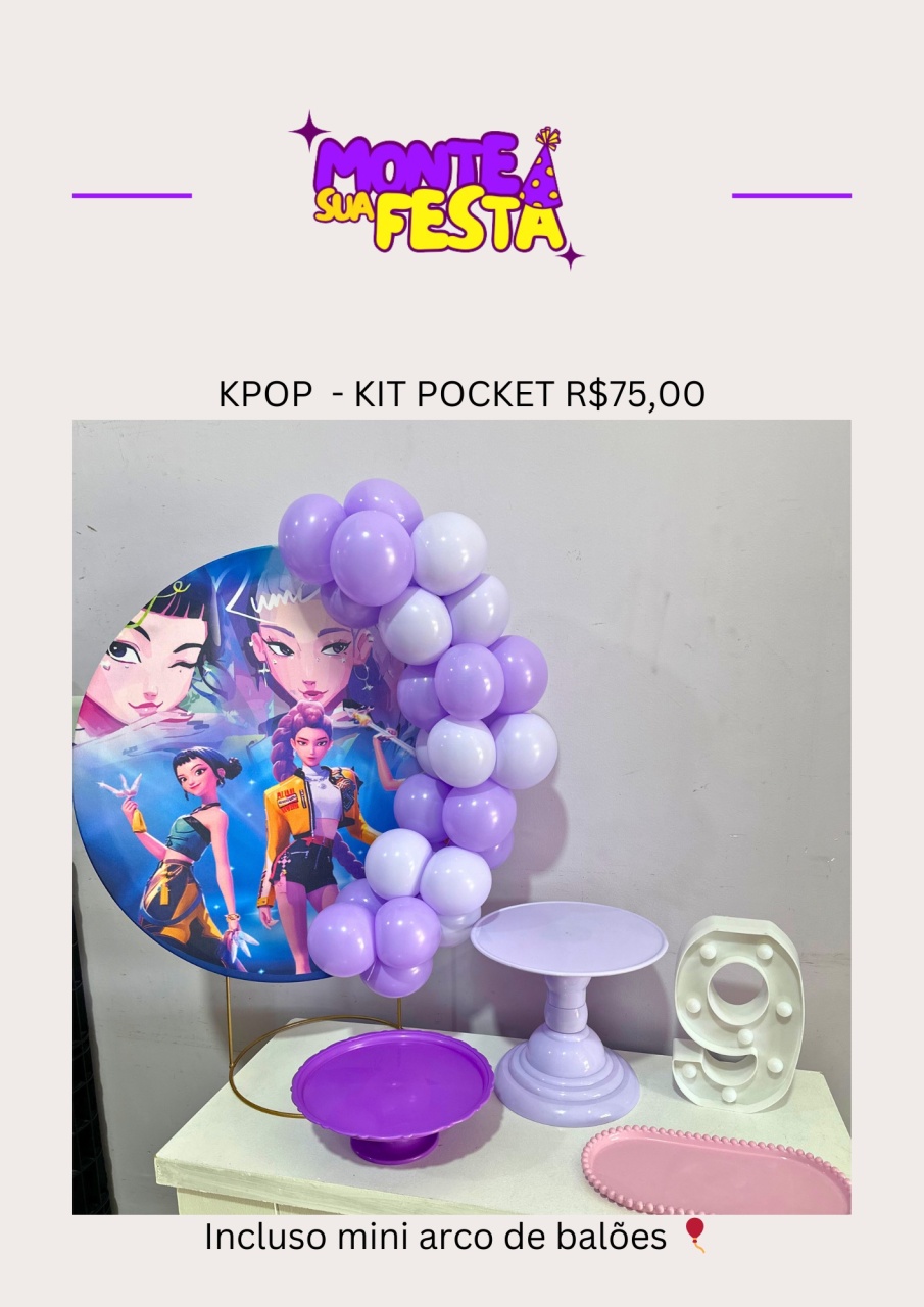 Guerreiras K Pop - Kit Pocket  - Monte sua festa 
