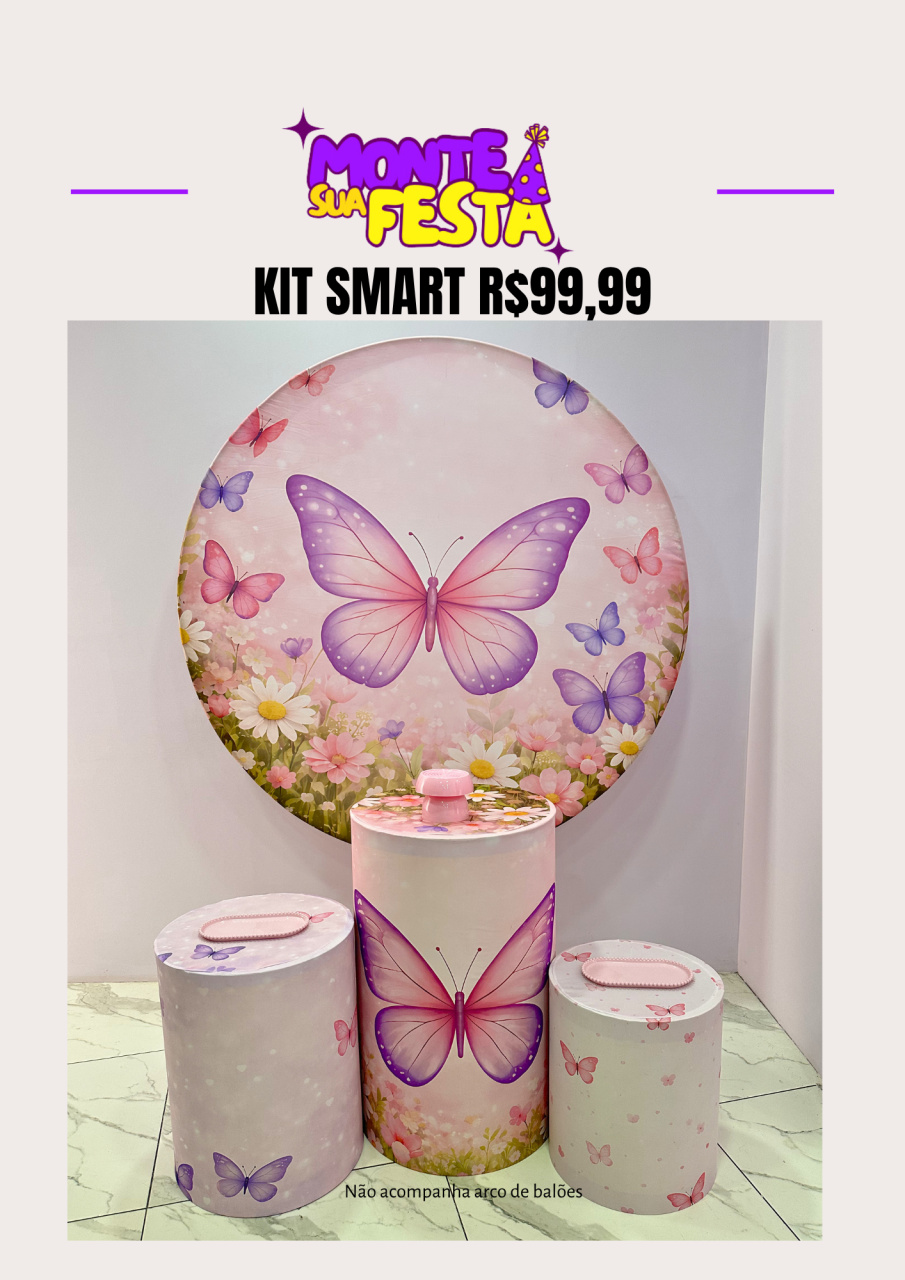 Jardim das Borboletas - Kit Smart  - Monte sua festa 