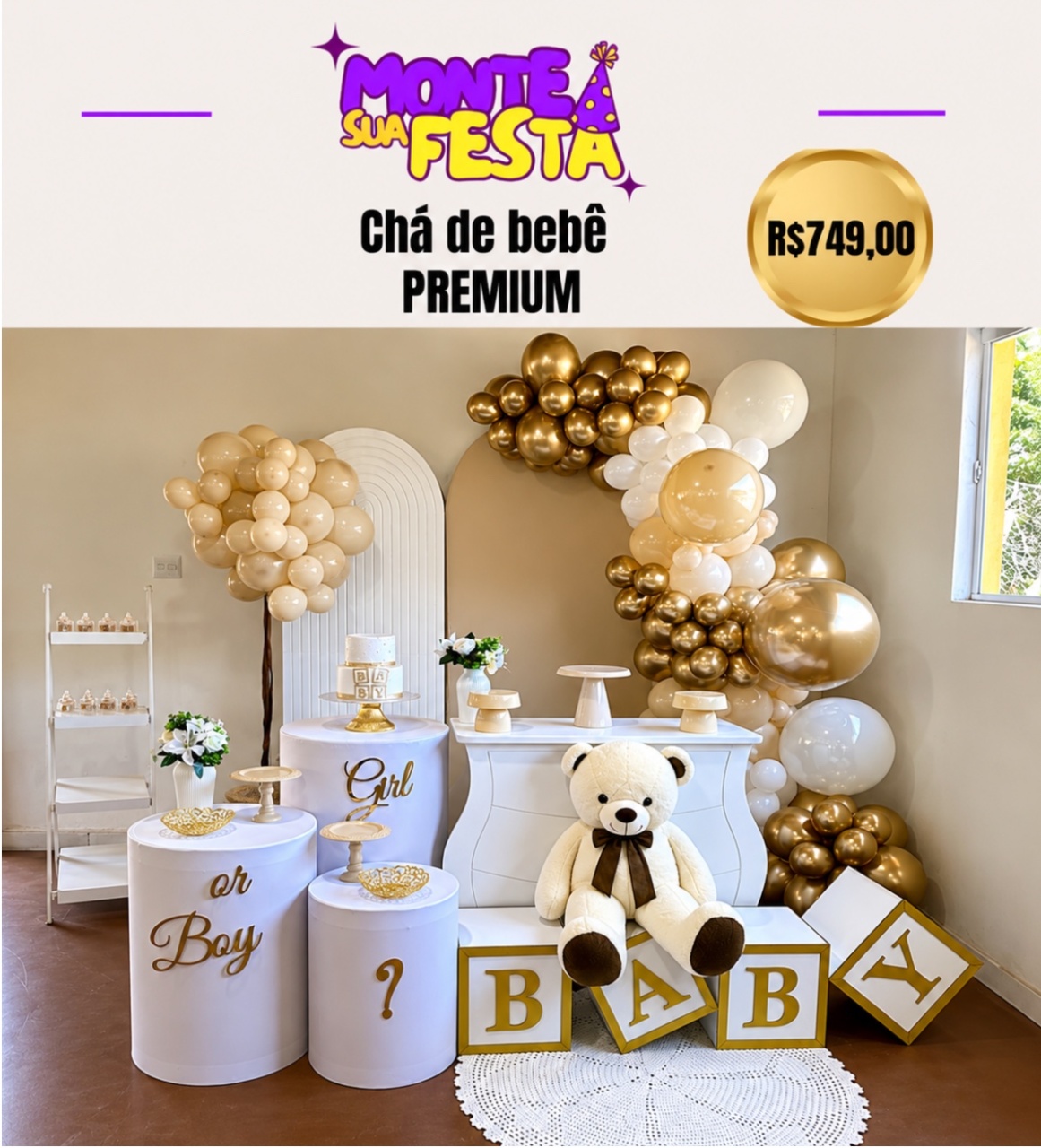 Chá de Bebê Neutro  - Monte sua festa 