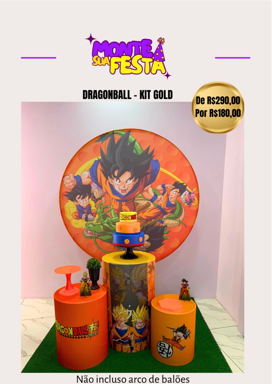 Dragonball Z - Kit Gold - Monte sua festa 