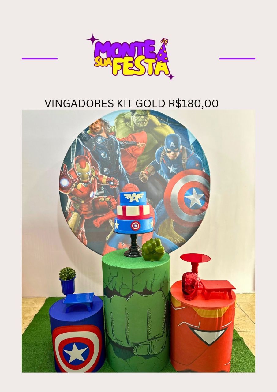 Vingadores - Kit Gold - Monte sua festa 