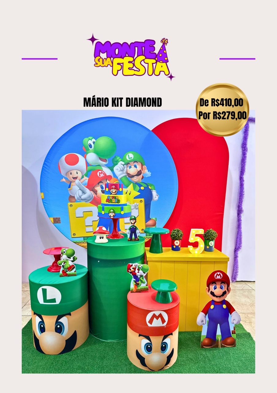 Super Mario - Kit Diamond  - Monte sua festa 