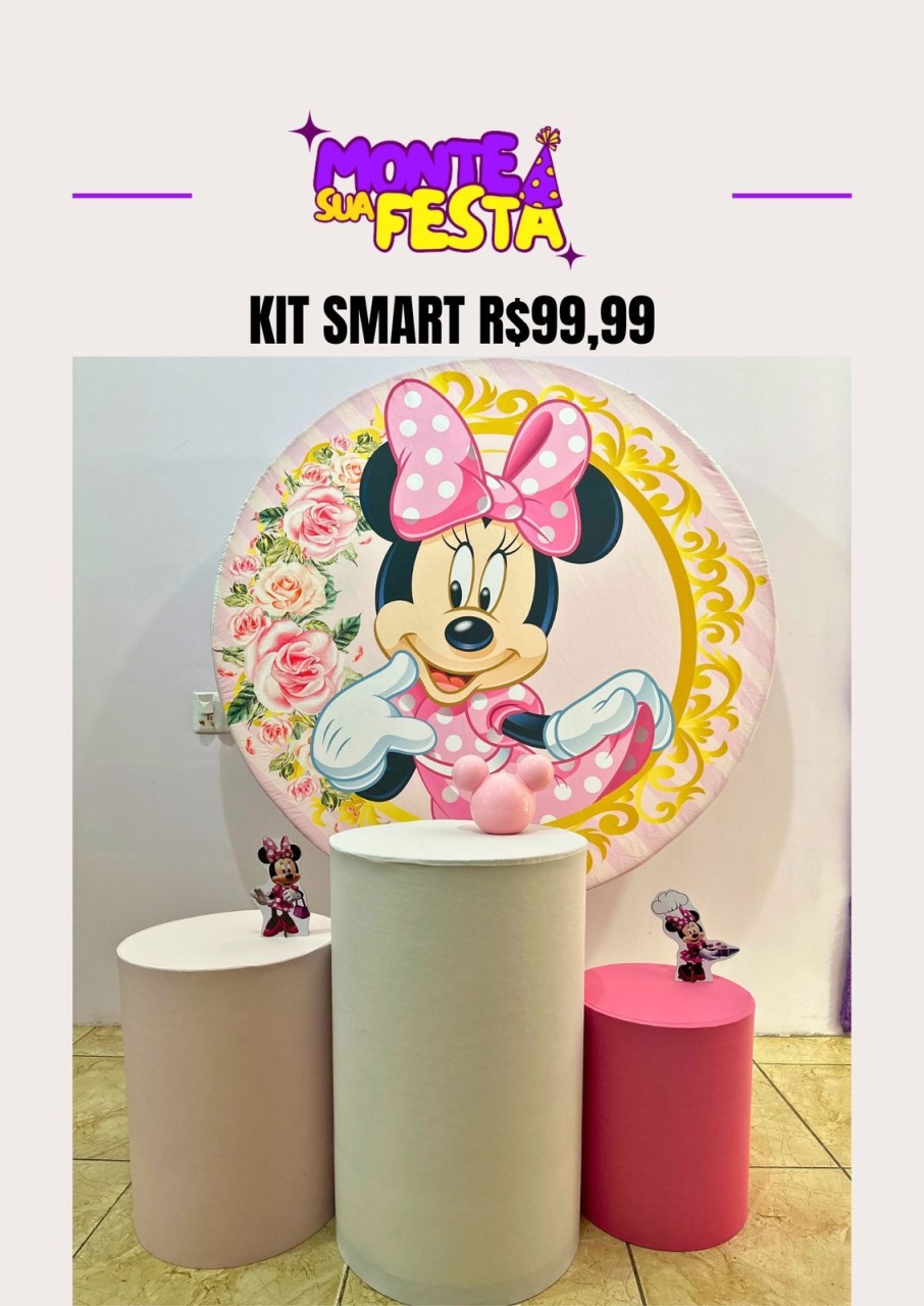 Minnie Rosa - Kit Smart  - Monte sua festa 
