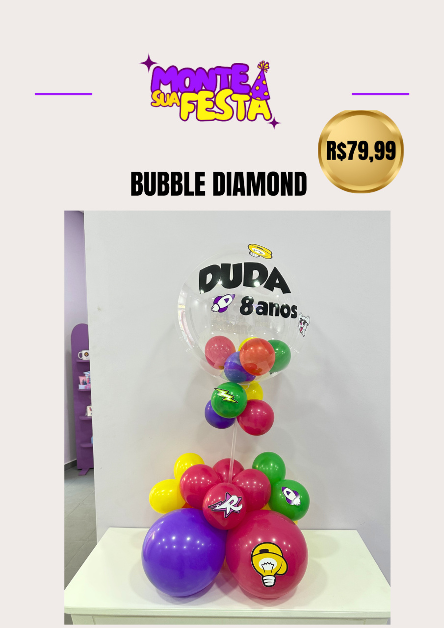 Bubble Rosas - Diamond - Monte sua festa 