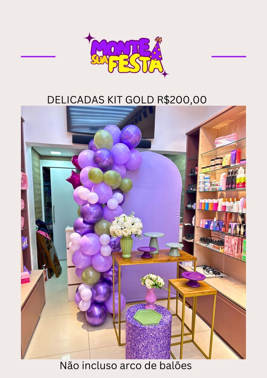 Delicadas Adulta - Kit Gold - Monte sua festa 