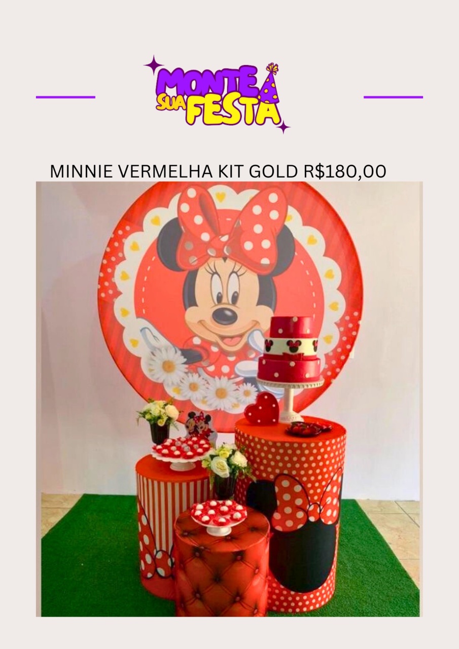 Minnie Vermelha - Kit Gold - Monte sua festa 