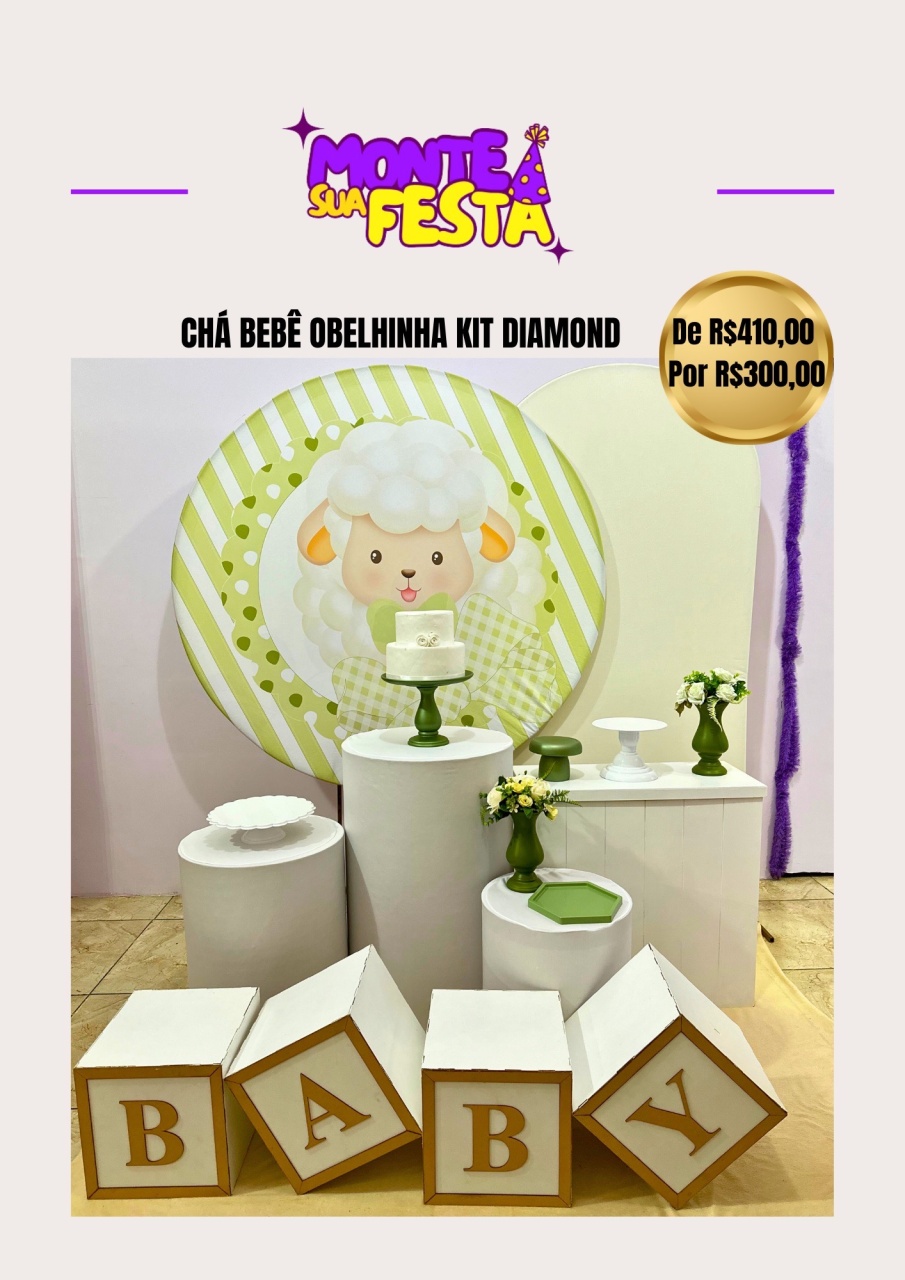 Chá de Bebê Ovelhinha - Kit Diamond  - Monte sua festa 